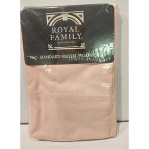 Canon Royal Family Standard/Queen Luxury Percale Pillowcases (2) NIP Light Pink